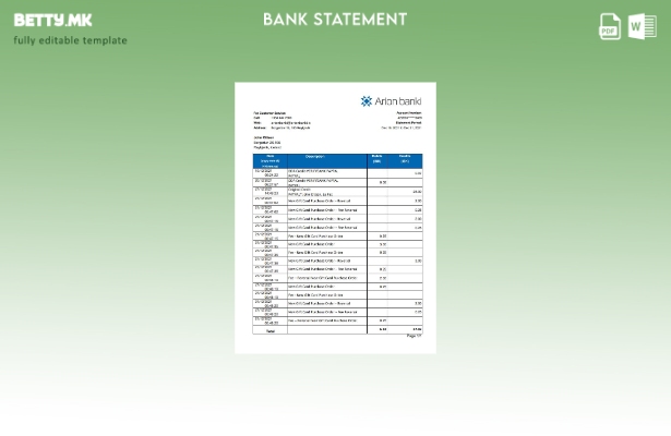 модерен стил Исланд Arion банка извод шаблон ексел